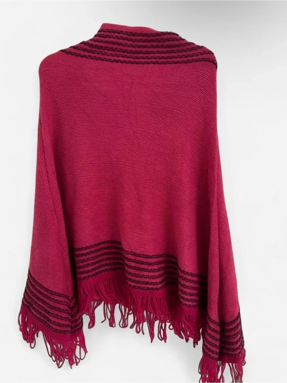 Women’s Fringe Knit Poncho